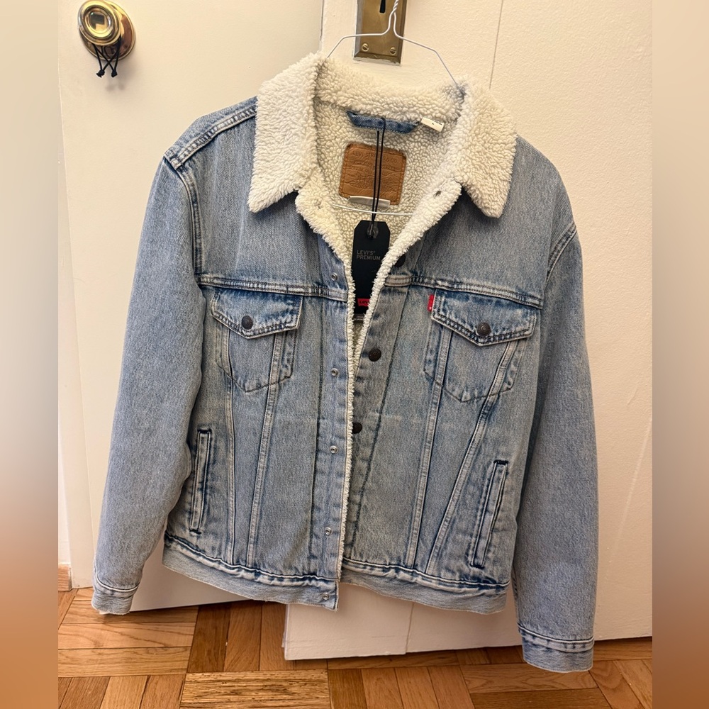 Levi's Premium Blue Denim Jacket with Sherpa Lining